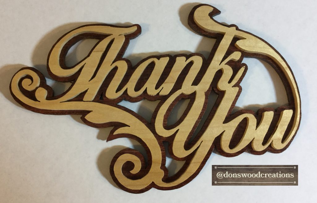 Thank You Word Art Plaque | Don's Wood Creations